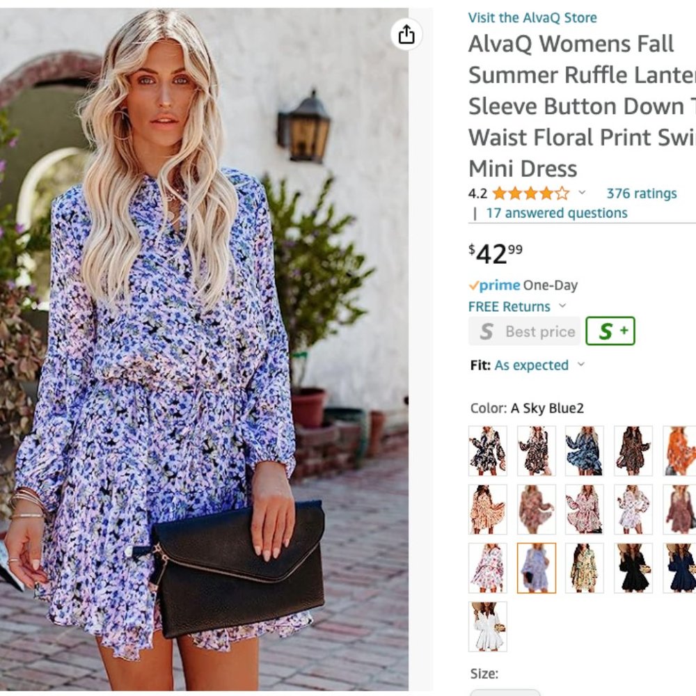 AlvaQ Womens Fall Summer Ruffle Lantern Sleeve Button Down Tie Waist Floral Prin